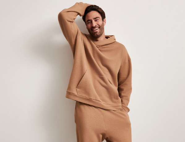 Коричневое мужское худи из конопли и органического хлопка Uzor Wear