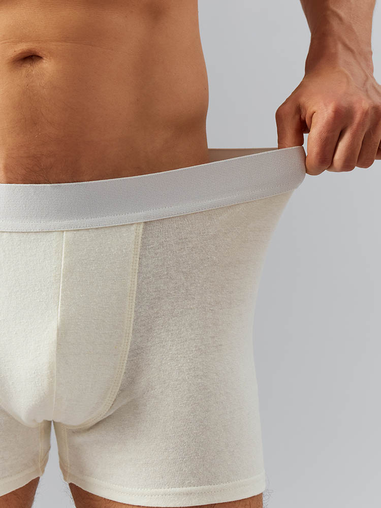 Мужские белые трусы из конопли боксеры Uzor Wear